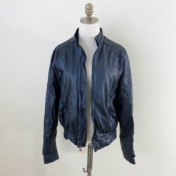 Hein Gericke Back Leather Bomber Jacket Zip Up Women's Size 42 EUC - Picture 9 of 9